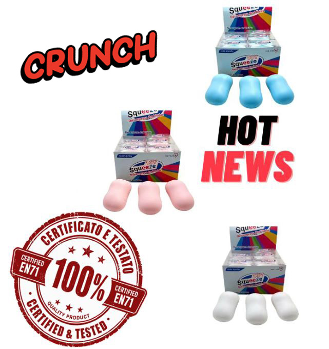 SQUISHY CRUNCH (Soap) Saponetta 14cm In espo da 12pz 3ass…x12…x96